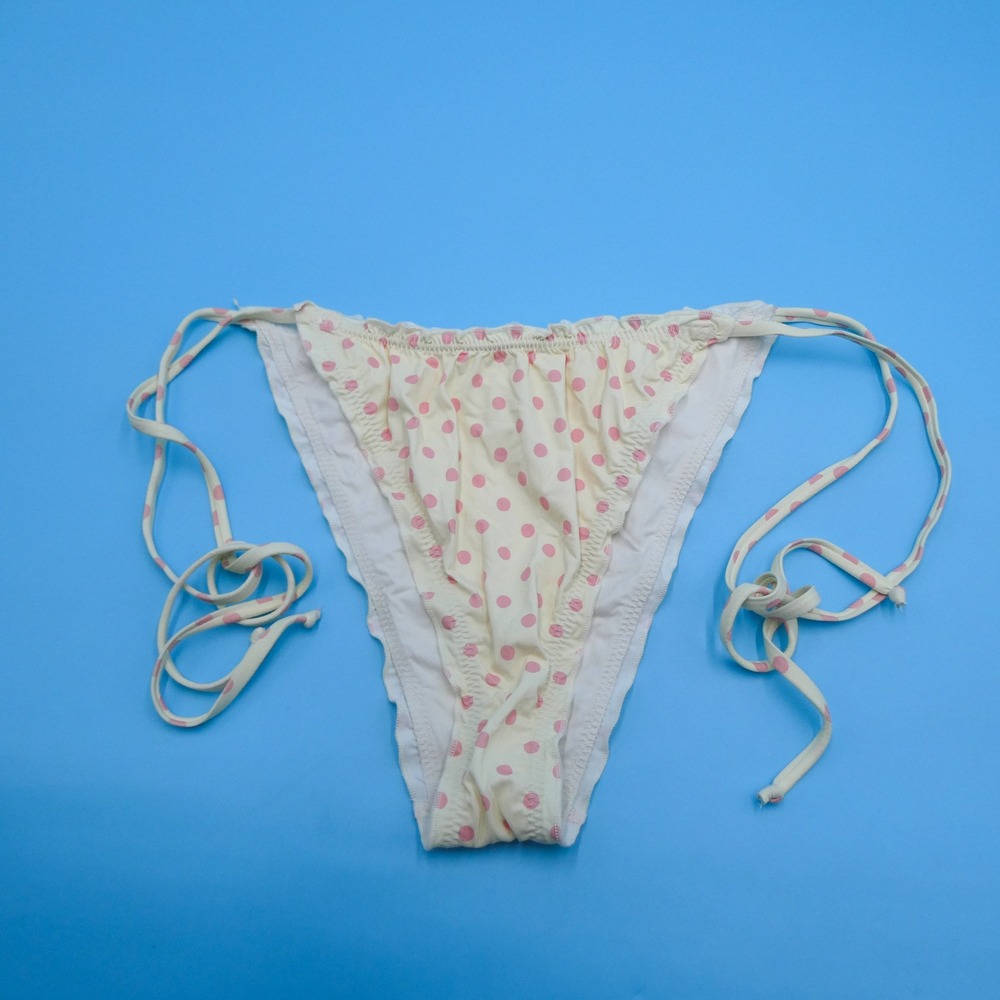 Dippin Daisies Bikini Bottom Womens Medium Swimwear Pink Polka Dot Nylon Swim
